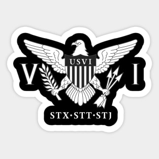 USVI FLAG - Virgin islands Flag B & W  - STT STX STJ Sticker